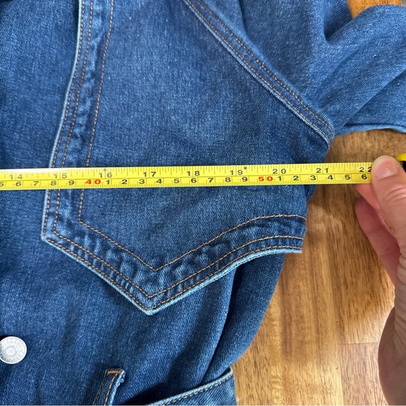 Idyll Vie Denim Trench Coat Double Breasted Women’s XL $150 MSRP High Fashion - Picture 11 of 13